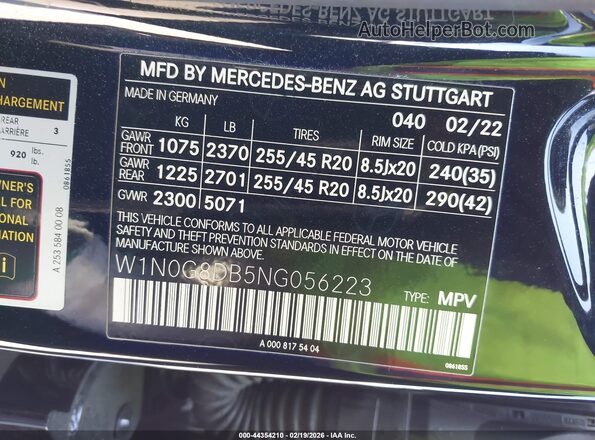 W1N0G8DB5NG056223 2022 MERCEDES-BENZ GLC 300 Black 