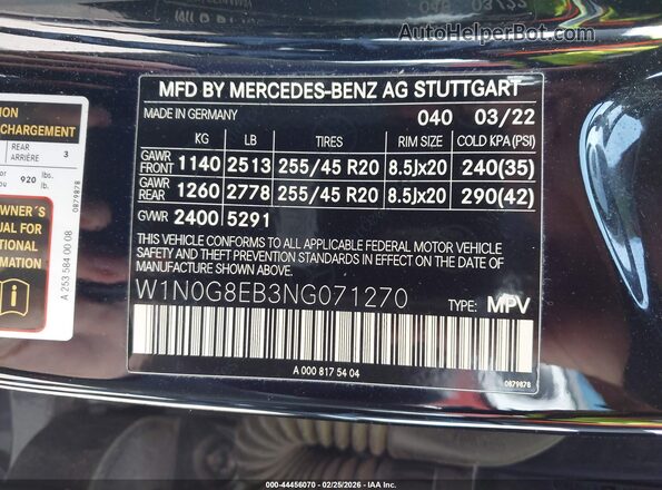W1N0G8EB3NG071270 2022 MERCEDES-BENZ GLC 300 Black Vista del compartimento del motor