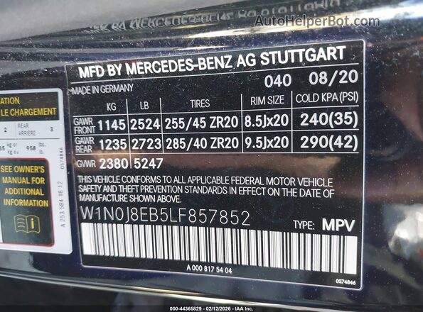 W1N0J8EB5LF857852 2020 MERCEDES-BENZ GLC 300 COUPE Black Вид підкапотного простору