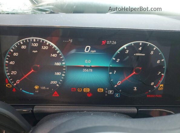 W1N4N5DB9NJ323923 2022 MERCEDES-BENZ GLA White ხელსაწყოთა პანელის ხედი