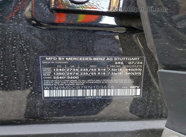W1N9M0CB7RN103658 2024 MERCEDES-BENZ EQB Black 