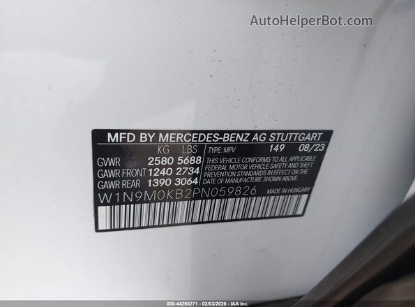 W1N9M0KB2PN059826 2023 MERCEDES-BENZ EQB 300 SUV Белый 