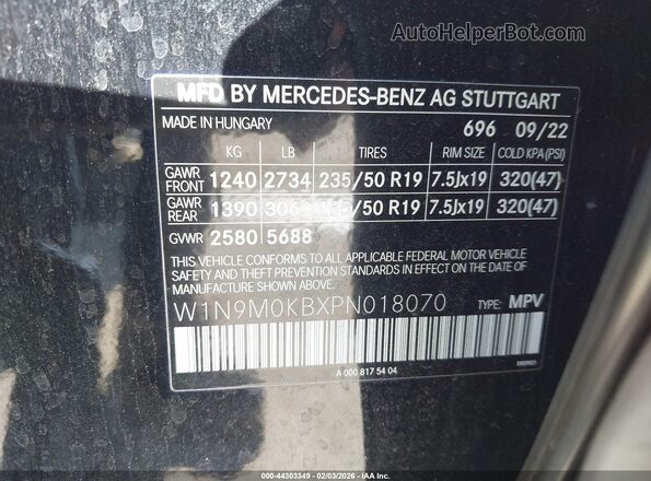 W1N9M0KBXPN018070 2023 MERCEDES-BENZ EQB 300 SUV Black 