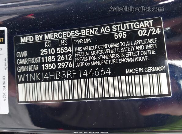 W1NKJ4HB3RF144664 2024 MERCEDES-BENZ GLC 300 Blue Widok komory silnika