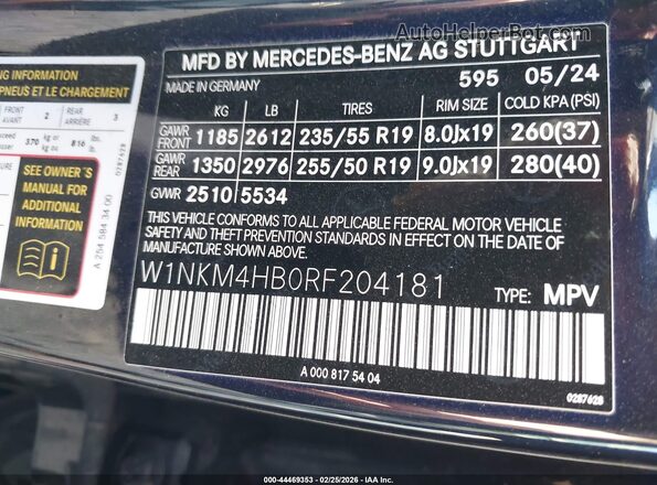W1NKM4HB0RF204181 2024 MERCEDES-BENZ GLC 300 Blue Вид підкапотного простору