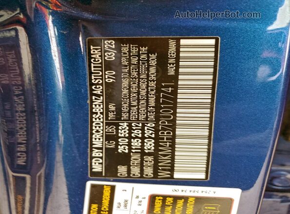 W1NKM4HB7PU017741 2023 MERCEDES-BENZ GLC-CLASS Blue VIN կոդի պիտակի տեսք