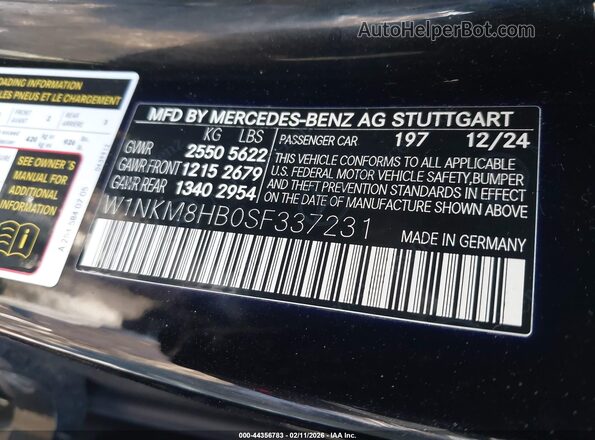 W1NKM8HB0SF337231 2025 MERCEDES-BENZ AMG GLC 43 Black Вид підкапотного простору