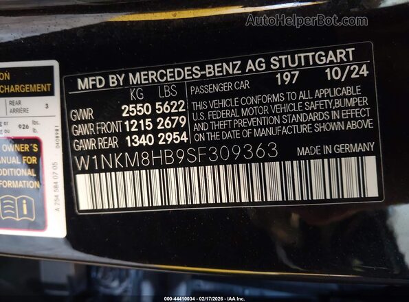 W1NKM8HB9SF309363 2025 MERCEDES-BENZ AMG GLC 43 Black Widok komory silnika