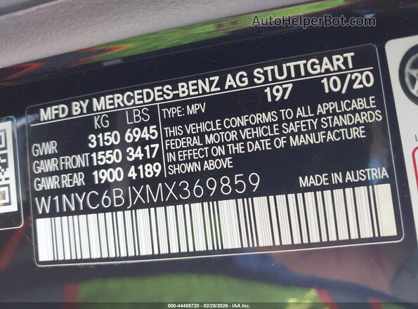 W1NYC6BJXMX369859 2021 MERCEDES-BENZ G-CLASS Black ძრავის განყოფილების ხედი