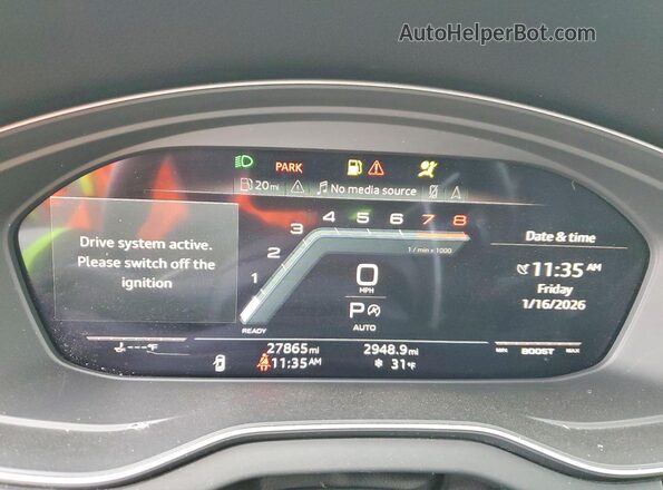 WA124AFYXN2044688 2022 AUDI SQ5 Black Սարքավորումների վահանակի տեսք