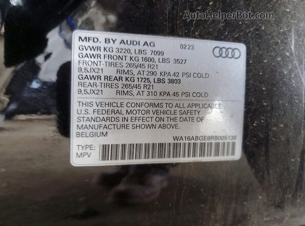WA16ABGE8RB005138 2024 AUDI Q8 Black 