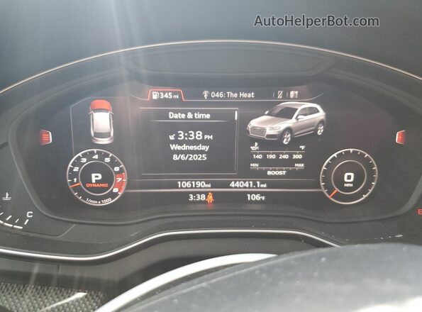 WA1B4AFY3K2113460 2019 AUDI SQ5 Black ხელსაწყოთა პანელის ხედი