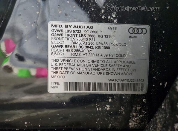 WA1C4AFY0J2241903 2018 AUDI SQ5 Синий Вид подкапотного пространства