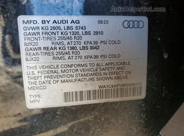 WA1C4AFY8R2005172 2024 AUDI SQ5 Black Engine compartment view