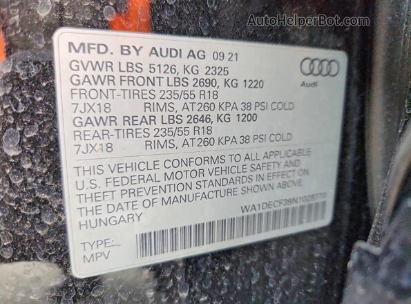 WA1DECF39N1028770 2022 AUDI Q3 Black 