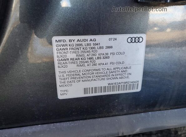 WA1E2AFY8R2140425 2024 AUDI Q5 Gray 
