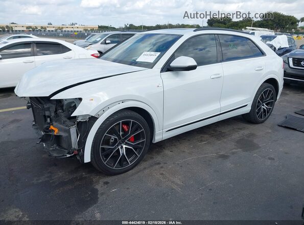 WA1EVAF16MD020212 2021 AUDI Q8 White წინა მარცხენა ხედი სამი მეოთხედიდან