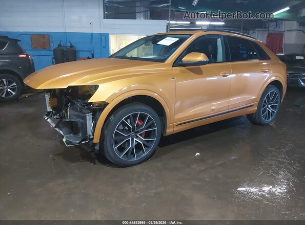 WA1EVAF19MD013402 2021 AUDI Q8 Orange წინა მარცხენა ხედი სამი მეოთხედიდან