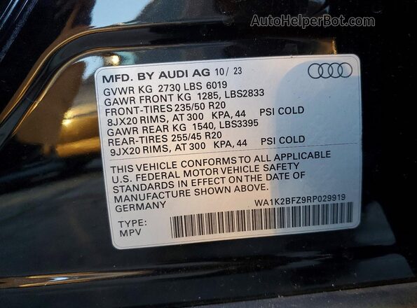 WA1K2BFZ9RP029919 2024 AUDI Q4 Black 