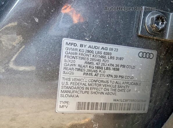 WA1LCBF75RD003948 2024 AUDI Q7 Серый Вид наклейки с VIN-кодом