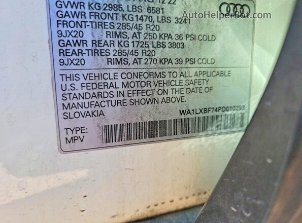WA1LXBF74PD010293 2023 AUDI Q7 White Вид задньої частини салону