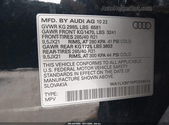 WA1LXBF79PD006014 2023 AUDI Q7 Черный Вид подкапотного пространства