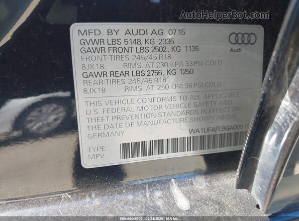WA1UFAFL9GA005154 2016 AUDI ALLROAD Black Engine compartment view