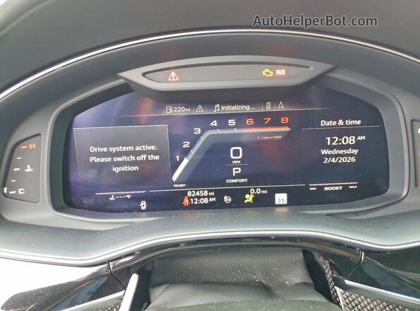 WA1VWAF73LD012861 2020 AUDI SQ7 Red Vista del cuadro de instrumentos