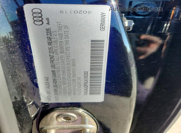 WAUAUGFFXLA105282 2020 AUDI OTHER Black ძრავის განყოფილების ხედი