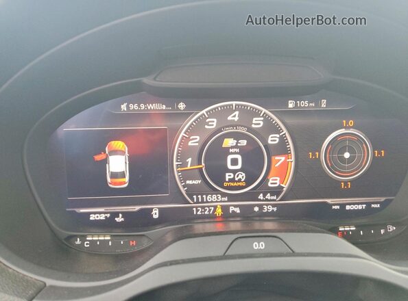 WAUB1GFF0H1054671 2017 AUDI S3 Синий Вид щитка приборов