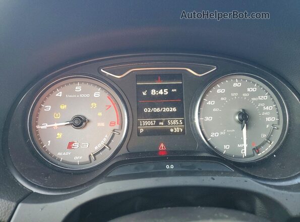 WAUB1GFF4G1052162 2016 AUDI S3 Black Instrument cluster view