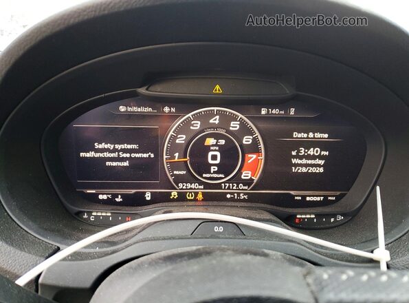 WAUB1GFF6H1022453 2017 AUDI S3 Black Widok zestawu wskaźników