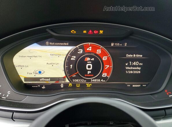 WAUB4AF42JA007943 2018 AUDI S4 Gray Սարքավորումների վահանակի տեսք