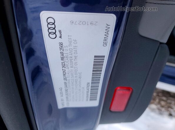 WAUB4AF48LA078258 2020 AUDI S4 Blue Engine compartment view