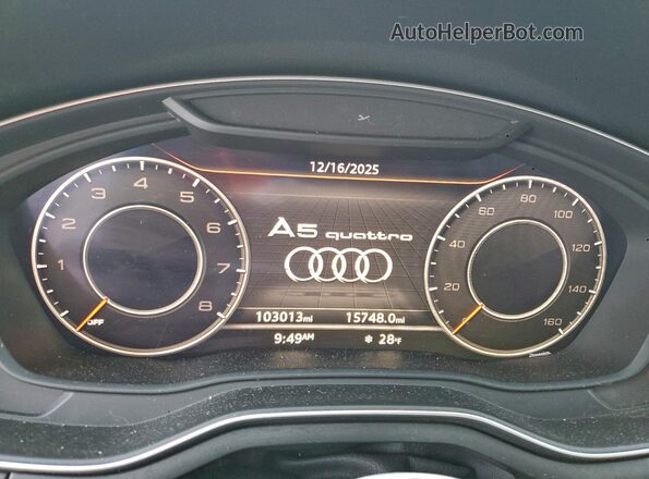 WAUBNCF59JA124856 2018 AUDI OTHER Black Vista del cuadro de instrumentos