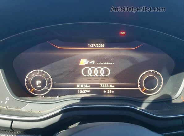 WAUC4AF46KA007028 2019 AUDI S4 Красный Вид щитка приборов