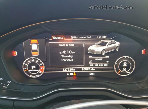 WAUC4AF48JA032544 2018 AUDI S4 Black Instrument cluster view