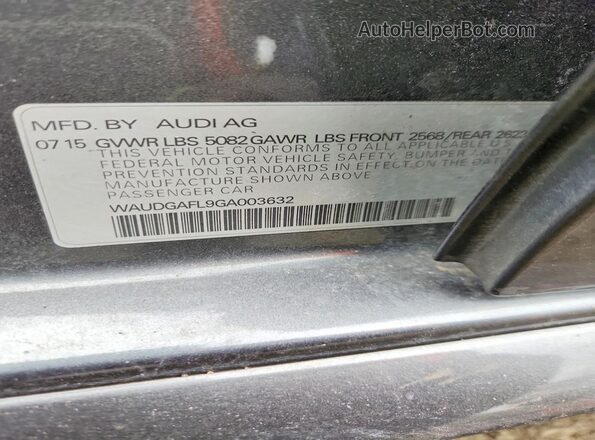 WAUDGAFL9GA003632 2016 AUDI S4 Charcoal Շարժիչի բաժամունքի տեսք