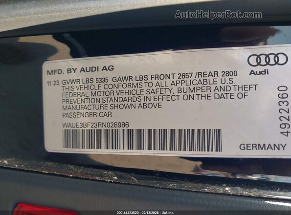 WAUE3BF23RN028986 2024 AUDI OTHER Черный Вид подкапотного пространства