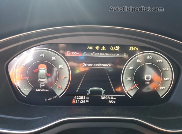 WAUEAAF48PA043327 2023 AUDI OTHER White ხელსაწყოთა პანელის ხედი