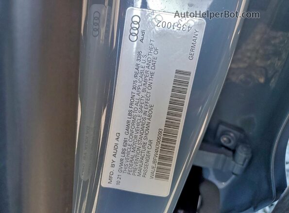 WAUEJBFW4N7005093 2022 AUDI E-TRON Gray VIN კოდის სტიკერის ხედი