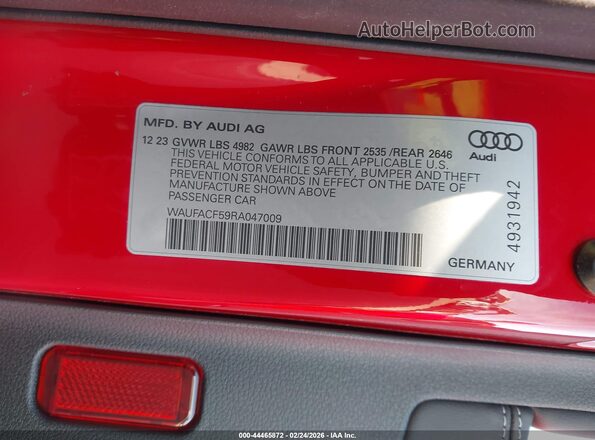 WAUFACF59RA047009 2024 AUDI OTHER Red 