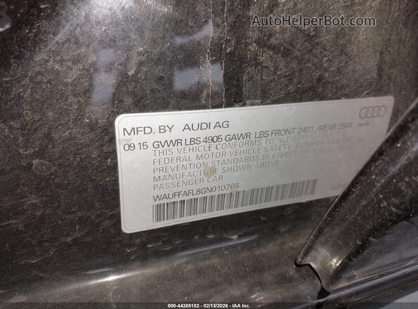 WAUFFAFL8GN010768 2016 AUDI OTHER Black Widok komory silnika