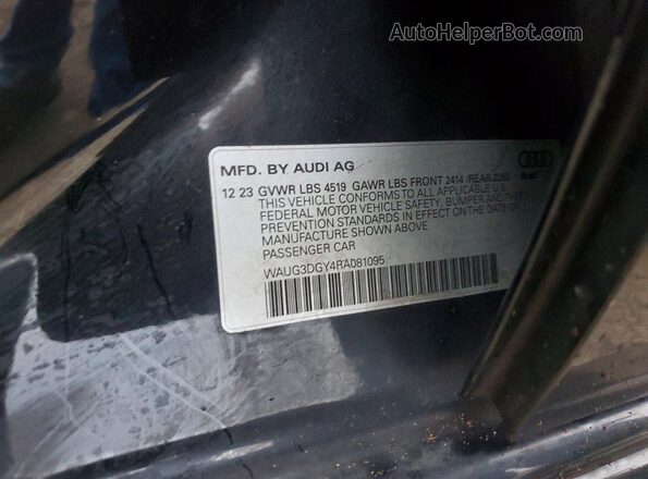 WAUG3DGY4RA081095 2024 AUDI S3 Black Вид підкапотного простору
