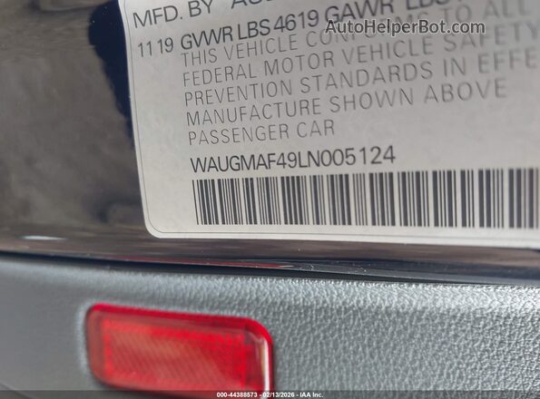 WAUGMAF49LN005124 2020 AUDI OTHER Black Շարժիչի բաժամունքի տեսք