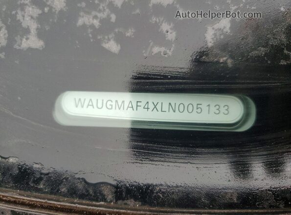WAUGMAF4XLN005133 2020 AUDI OTHER Black Вид наклейки з VIN-кодом