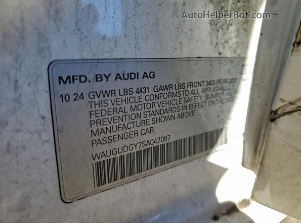 WAUGUDGY7SA047087 2025 AUDI OTHER White Вид підкапотного простору