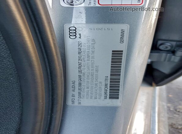 WAUHFAFCXHN117914 2017 AUDI S6 Silver 