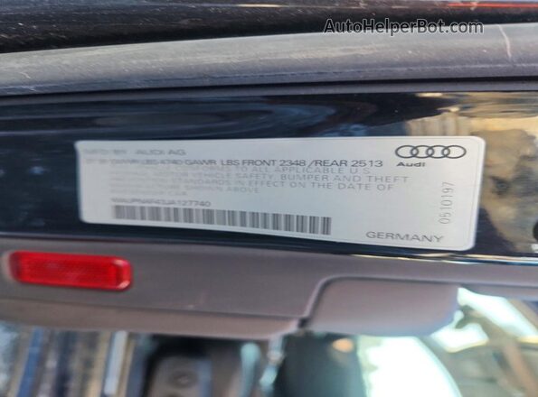 WAUPNAF43JA127740 2018 AUDI OTHER Black Вид наклейки з VIN-кодом