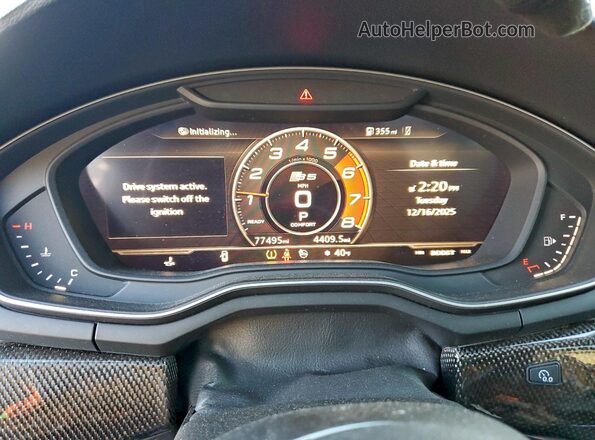 WAUR4AF56JA031797 2018 AUDI S5 Blue Սարքավորումների վահանակի տեսք